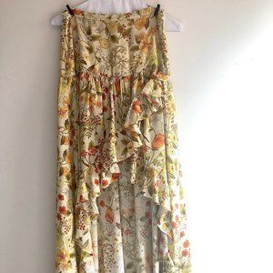 Spell Sayulita Split Frill Skirt in Sunflower